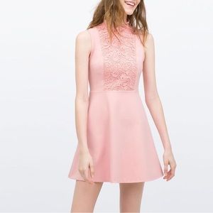 ZARA - Pink Lace A-line Dress